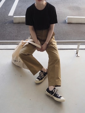 「THE SHINZONE（ザ　シンゾーン）のハイウエストチノパンツ（チノパンツ）」を使った、o...さん（レディース・157cm）の夏コーディネート