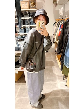 「Lee（リー）のアイテム（その他パンツ）」を使った、まゆみんさん（レディース・153cm）の春コーディネート