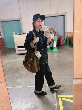 「Big John（ビッグジョン）のアイテム」を使った、まゆみんさん（レディース・153cm）の秋コーディネート