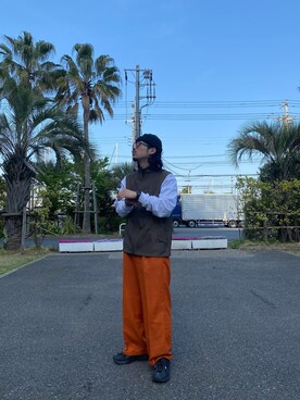 「TAKEO KIKUCHI（タケオキクチ）のアイテム（スラックス）」を使った、なかしょうさん（メンズ・168cm）の春コーディネート