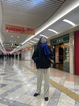 「骨格ウェーブ」｜「アイテム（ダウンジャケット/コート）」を使った、shaさん（レディース・167cm）の冬コーディネート