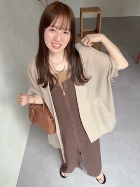 「アイテム（ジャケット/アウター）」を使った、hanaeさん（レディース・153cm）の夏コーディネート