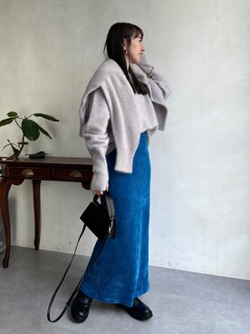 「ブルーコーデ」｜「アイテム（その他シューズ）」を使った、hanaeさん（レディース・153cm）の秋コーディネート