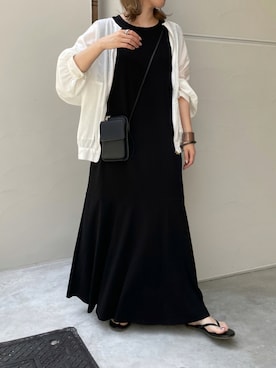 「トングサンダル」｜「アイテム（ブルゾン）」を使った、hanaeさん（レディース・153cm）の夏コーディネート