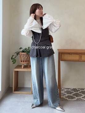 「ビスチェコーデ」｜hanaeさん（レディース・153cm）の秋コーディネート