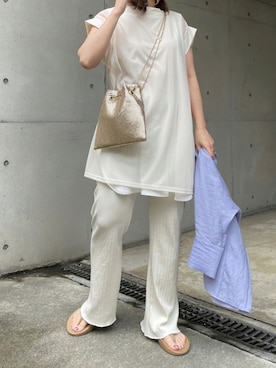 「COOLなこのコが仲間入り」｜「アイテム（セットアップ）」を使った、hanaeさん（レディース・153cm）の夏コーディネート