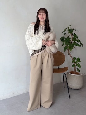 「DouDou（ドゥドゥ）のアイテム（バッグ）」を使った、hanaeさん（レディース・154cm）の秋コーディネート