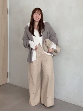 「DouDou（ドゥドゥ）のアイテム（バッグ）」を使った、hanaeさん（レディース・154cm）の秋コーディネート