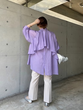 「シア―ブラウス」｜「アイテム（その他）」を使った、hanaeさん（レディース・153cm）の夏コーディネート