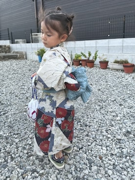 「アイテム（浴衣）」を使った、Uさん（キッズ・90cm）の秋コーディネート
