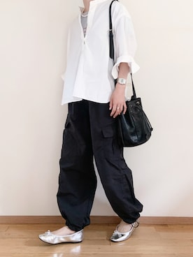 「アイテム（バレエシューズ）」を使った、なりの介さん（レディース・159cm・30代）の秋コーディネート