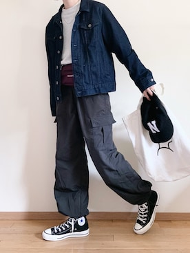 「Honeys（ハニーズ）のアイテム」を使った、なりの介さん（レディース・160cm）の春コーディネート