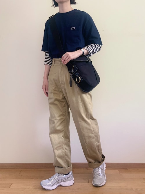 セール】紳士 天竺編みクルーネック長袖Tシャツ（ボーダー）（T