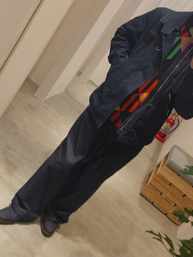 「ネイビーコーデ」｜「アイテム（ブルゾン）」を使った、ちゃばやんさん（メンズ・169cm）の冬コーディネート