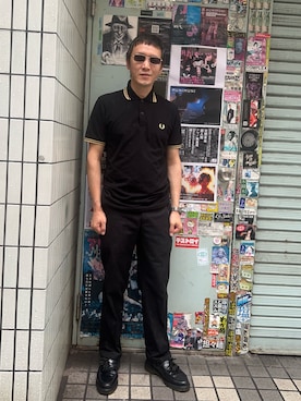 「FRED PERRY（フレッドペリー）のアイテム（ポロシャツ）」を使った、タンタン麺さん（メンズ・165cm）の秋コーディネート