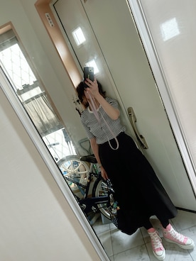 「コンバース ハイカット」｜sawawaさん（レディース・157cm）の夏コーディネート