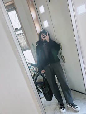 「グレーコーデ」｜「アイテム（ブルゾン）」を使った、sawawaさん（レディース・157cm）の冬コーディネート