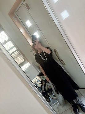 「GLOBAL WORK（グローバルワーク）のビーズロングネックレス/126654（ネックレス、シルバー系）」を使った、sawawaさん（レディース・157cm）の夏コーディネート