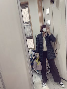 「Eddie Bauer（エディーバウアー）のアイテム（ジャケット/アウター）」を使った、sawawaさん（レディース・157cm）の冬コーディネート