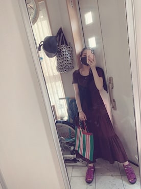 「SHAKA（シャカ）のアイテム（シューズ）」を使った、sawawaさん（レディース・157cm）の夏コーディネート