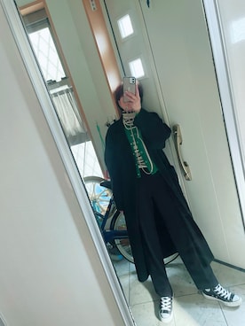 「ママファッション」｜「アイテム（チェスターコート）」を使った、sawawaさん（レディース・157cm）の冬コーディネート