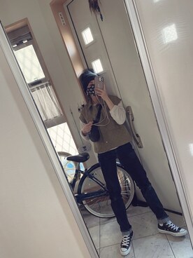 「Eddie Bauer（エディーバウアー）のアイテム（パンツ）」を使った、sawawaさん（レディース・157cm）の秋コーディネート