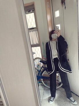 「H&M（エイチ・アンド・エム）のアイテム（カーディガン/ボレロ）」を使った、sawawaさん（レディース・157cm）の春コーディネート