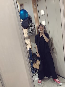 「コンバース ハイカット」｜「アイテム（オールインワン・サロペット）」を使った、sawawaさん（レディース・157cm）の夏コーディネート