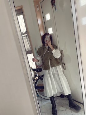 「ベストコーデ」｜「アイテム（シャツワンピース）」を使った、sawawaさん（レディース・157cm）の秋コーディネート