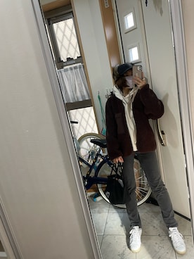 「Eddie Bauer（エディーバウアー）のアイテム（パンツ）」を使った、sawawaさん（レディース・157cm）の冬コーディネート