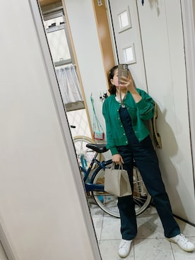 「Eddie Bauer（エディーバウアー）のアイテム（サロペット/オーバーオール）」を使った、sawawaさん（レディース・157cm）の春コーディネート