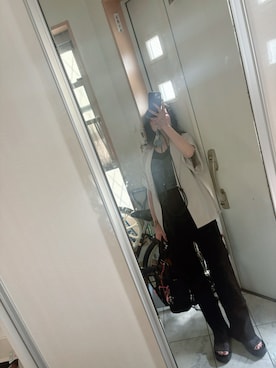 「Samansa Mos2 blue（サマンサモスモスブルー）のアイテム（テーラードジャケット、ベージュ系）」を使った、sawawaさん（レディース・157cm）の夏コーディネート