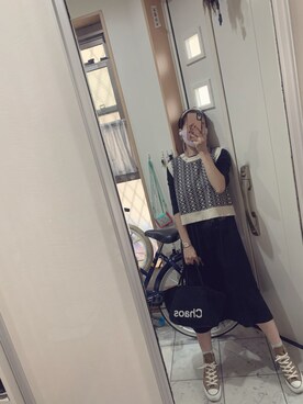 「ベスト×ワンピース」｜sawawaさん（レディース・157cm）の秋コーディネート