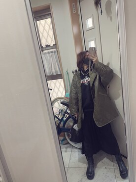 「Eddie Bauer（エディーバウアー）のアイテム（スウェット）」を使った、sawawaさん（レディース・157cm）の冬コーディネート