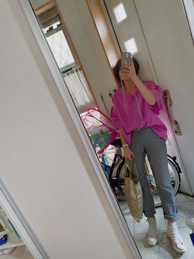 「Eddie Bauer（エディーバウアー）のアイテム（パンツ）」を使った、sawawaさん（レディース・157cm）の夏コーディネート