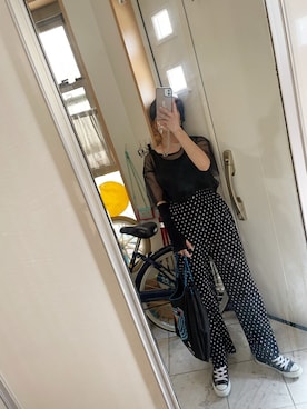 「ドットパンツ」｜sawawaさん（レディース・157cm）の秋コーディネート