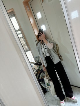 「LEPSIM（レプシィム）のパフエアWZIPベスト　582438（ベスト、グレー系）」を使った、sawawaさん（レディース・157cm）の夏コーディネート