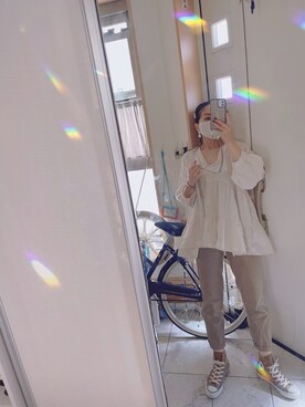 「Eddie Bauer（エディーバウアー）のアイテム（パンツ）」を使った、sawawaさん（レディース・157cm）の夏コーディネート