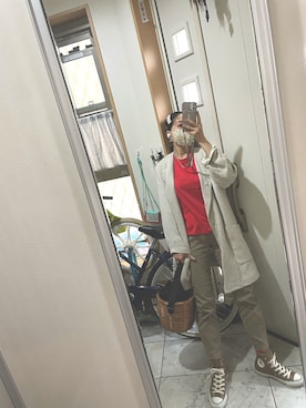 「Eddie Bauer（エディーバウアー）のアイテム（パンツ）」を使った、sawawaさん（レディース・157cm）の夏コーディネート