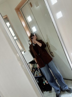 「Samansa Mos2 blue（サマンサモスモスブルー）のアイテム（テーラードジャケット）」を使った、sawawaさん（レディース・157cm）の秋コーディネート