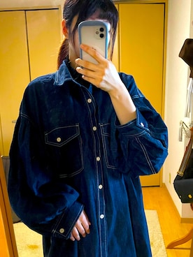「Rodeo Crowns（ロデオクラウンズ）のアイテム（シャツワンピース）」を使った、canataさん（レディース・156cm）の秋コーディネート