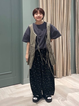 「studio CLIP（スタディオクリップ）の軽らくバックルサンダル（サンダル、ブラック系）」を使った、しーさんさん（レディース・147cm）の春コーディネート