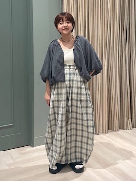 「studio CLIP（スタディオクリップ）の軽らくバックルサンダル（サンダル、ブラック系）」を使った、しーさんさん（レディース・147cm）の春コーディネート