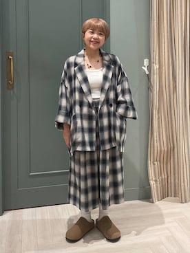 「studio CLIP（スタディオクリップ）の《natural by clip》コットンカラミチェックハーフパンツ（その他パンツ、その他）」を使った、しーさんさん（レディース・147cm）の夏コーディネート