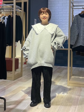 「アイテム（付け襟）」を使った、しーさんさん（レディース・147cm）の冬コーディネート