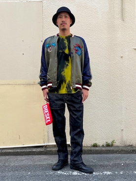 「diesel」｜らっつさん（メンズ・183cm）の夏コーディネート