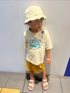 「F.O.KIDS（エフオーキッズ）のアイテム（パンツ）」を使った、さっこりんさん（キッズ・100cm）の夏コーディネート
