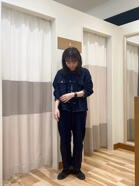 「メンズライクコーデ」｜「アイテム（デニムジャケット）」を使った、shioneさん（レディース・158cm）の夏コーディネート