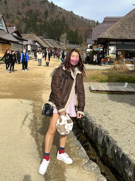 「※ALPHA（アルファ）のアイテム（ブルゾン）」を使った、Y さん（レディース・152cm）の冬コーディネート