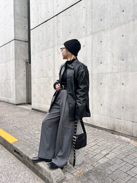 「CREDONA（クレドナ）のアイテム（その他アウター）」を使った、yuiさん（レディース・158cm）の冬コーディネート